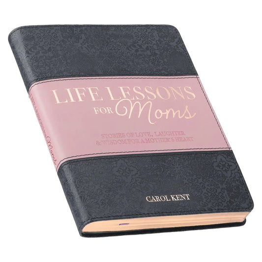 Life Lessons For Mom Gray and Pink Faux Leather Gift Book