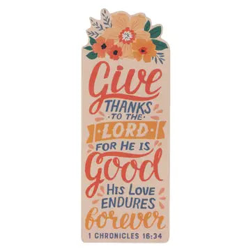 Give Thanks Floral Bookmark