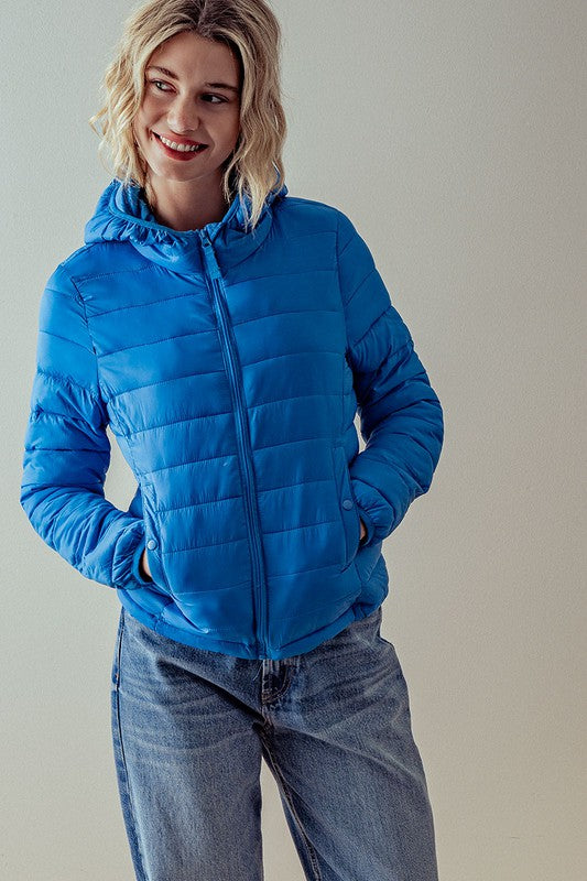 Blue Quilted Puff Jacket