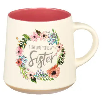 Pink/White Floral Sisters Mug