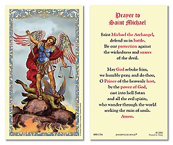 St. Michael Laminated Holy Card