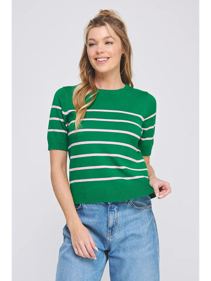 Watermelon Soft Striped Top