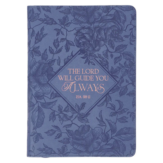 The Lord Will Guide You Blue Journal W/Zipper - Isa. 58:11