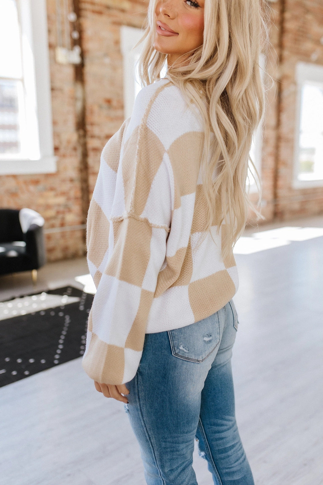 Chai Checkered Sweater