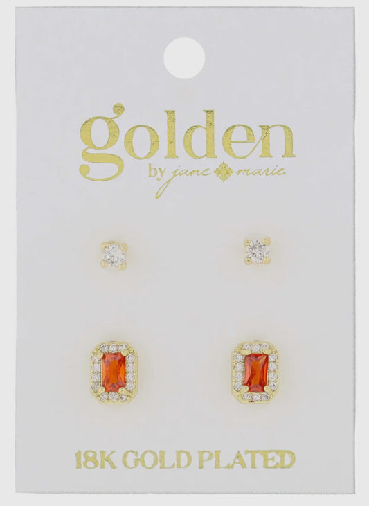 Birthstone Earring Set- 18K