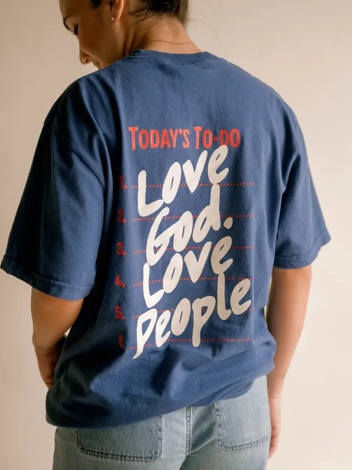 Love God Love People Tee- Classic Blue