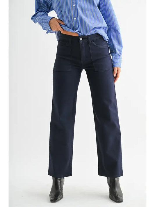Black Utility Pocket Relaxed Jean