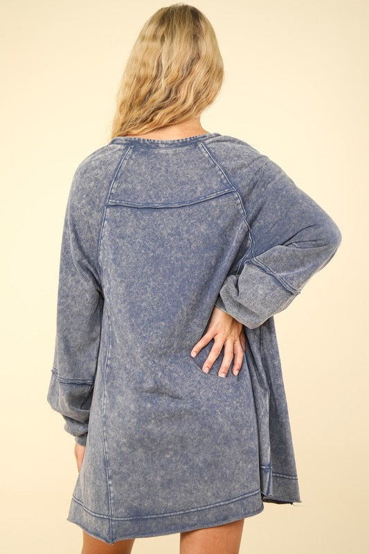 Denim Mineral Washed Mini Dress