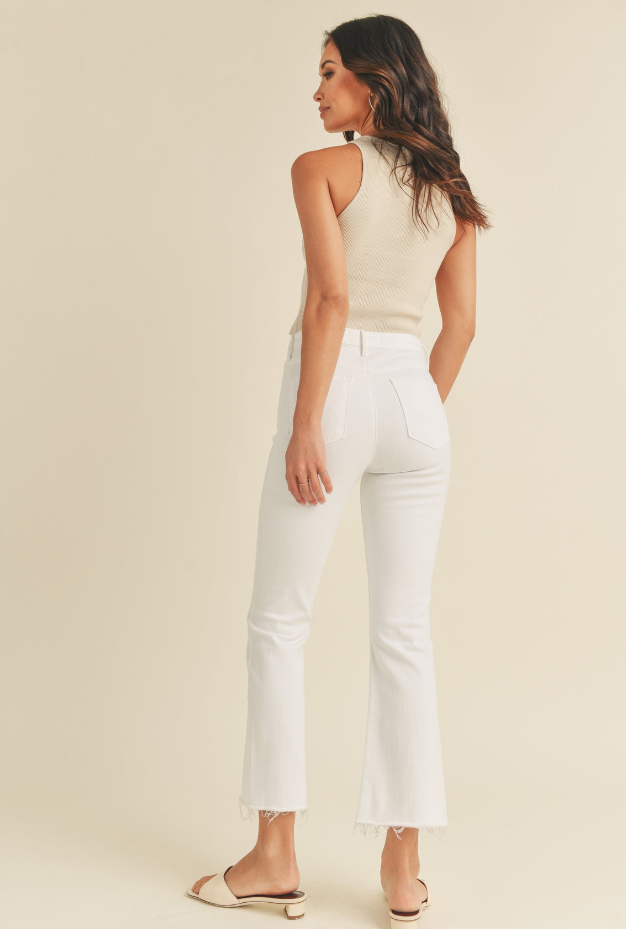 Optic White Crop Flare Jeans