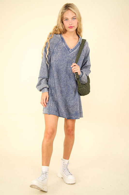 Denim Mineral Washed Mini Dress