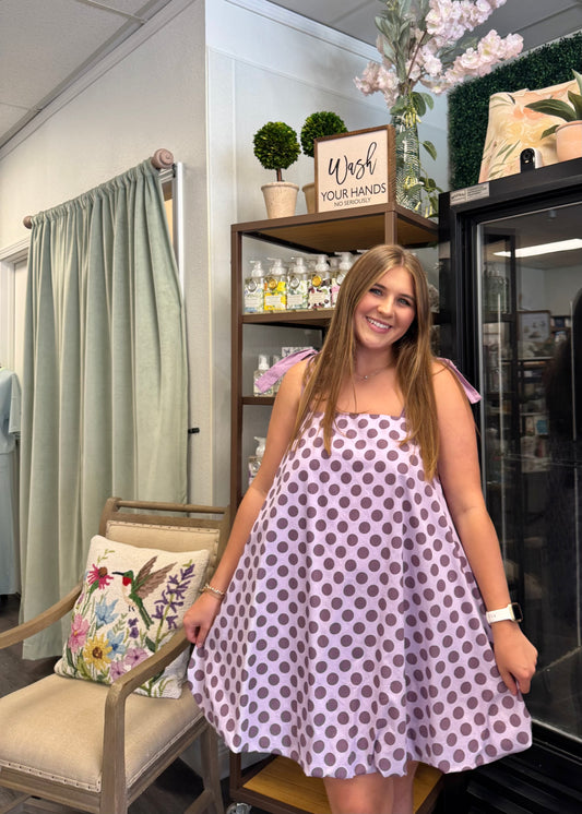 Purple Polka Dot Bubble Dress