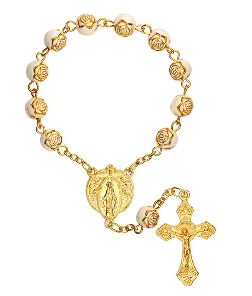 Mary, Queen of Heaven Golden Rose One Decade Rosary