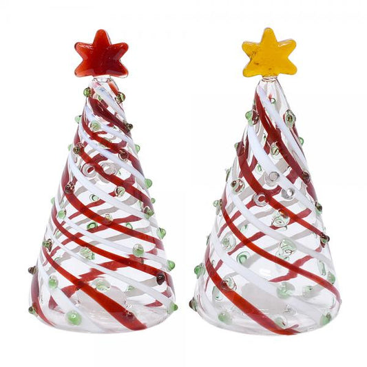 Blown Glass Trees Salt and Pepper Set