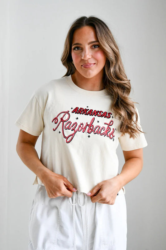 Oatmeal Arkansas Lasso Luxe Tee