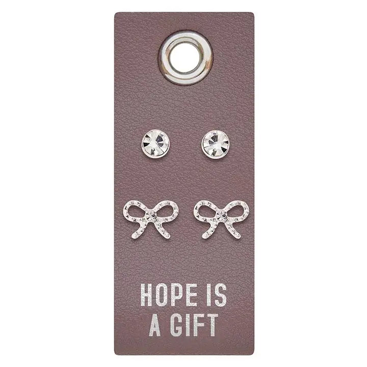 Double Leather Tag Earrings