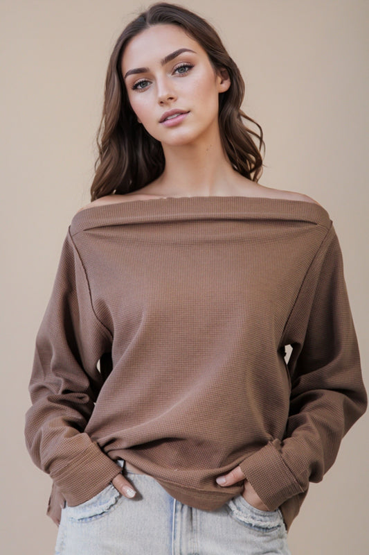 Mocha Boat Neck Top