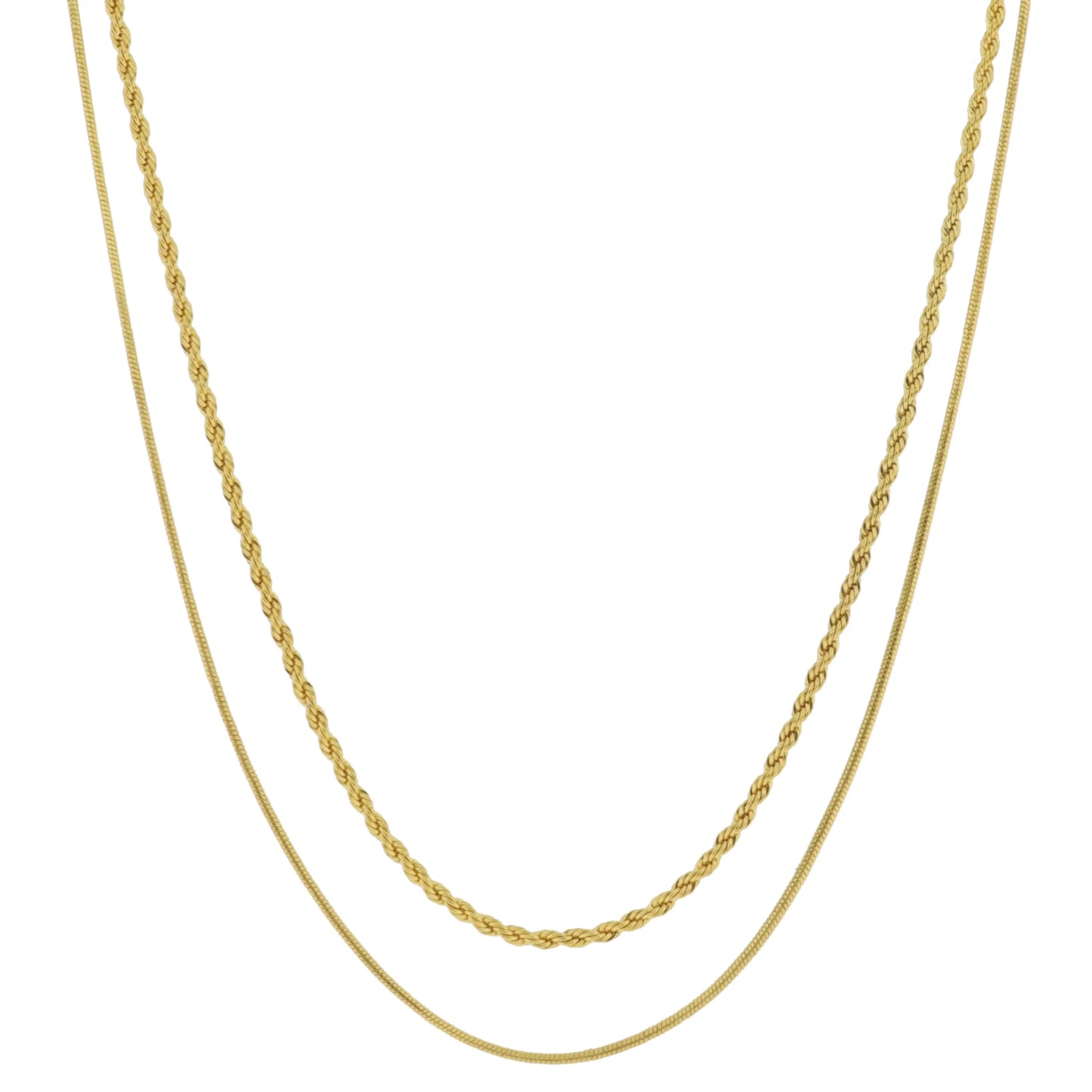 18K Gold Plated Rope Chain, Petite Round Snake Chain Necklace