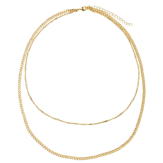 18K Gold Plated Gold Chain 2 Layer Necklace