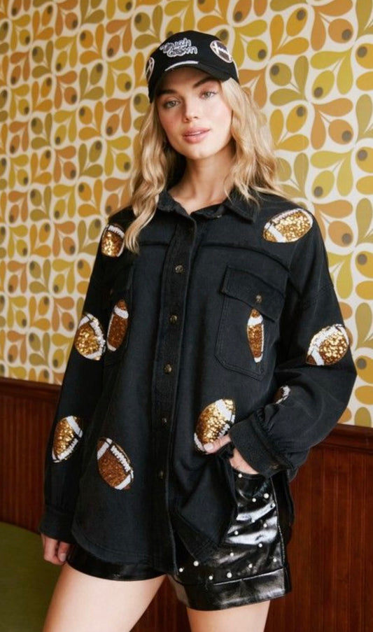 Football Sequin Shacket