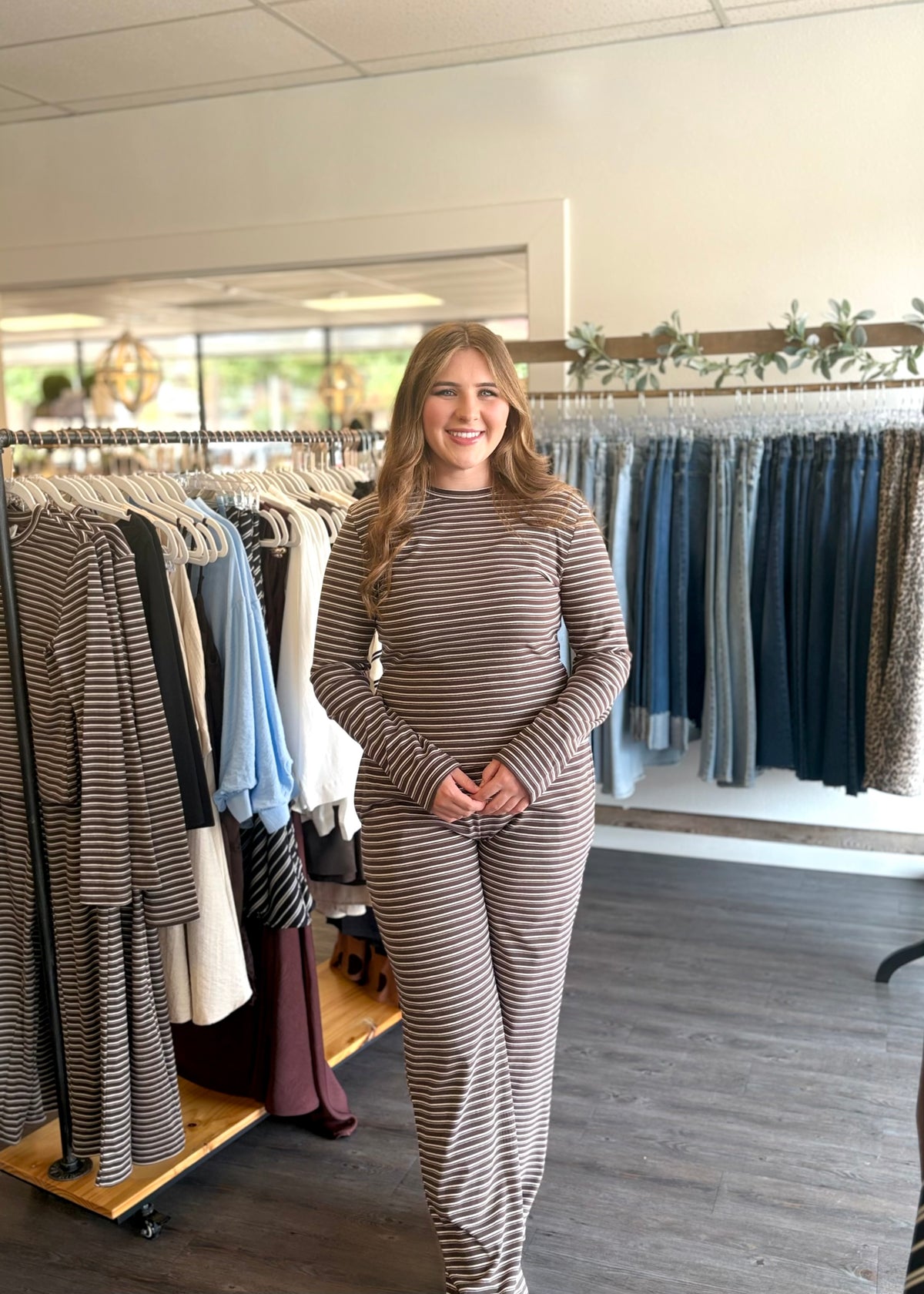 Brown Drift Striped Set