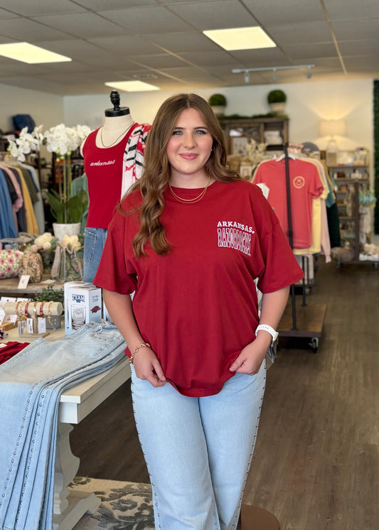 Arkansas Billboard Embroidered Tee