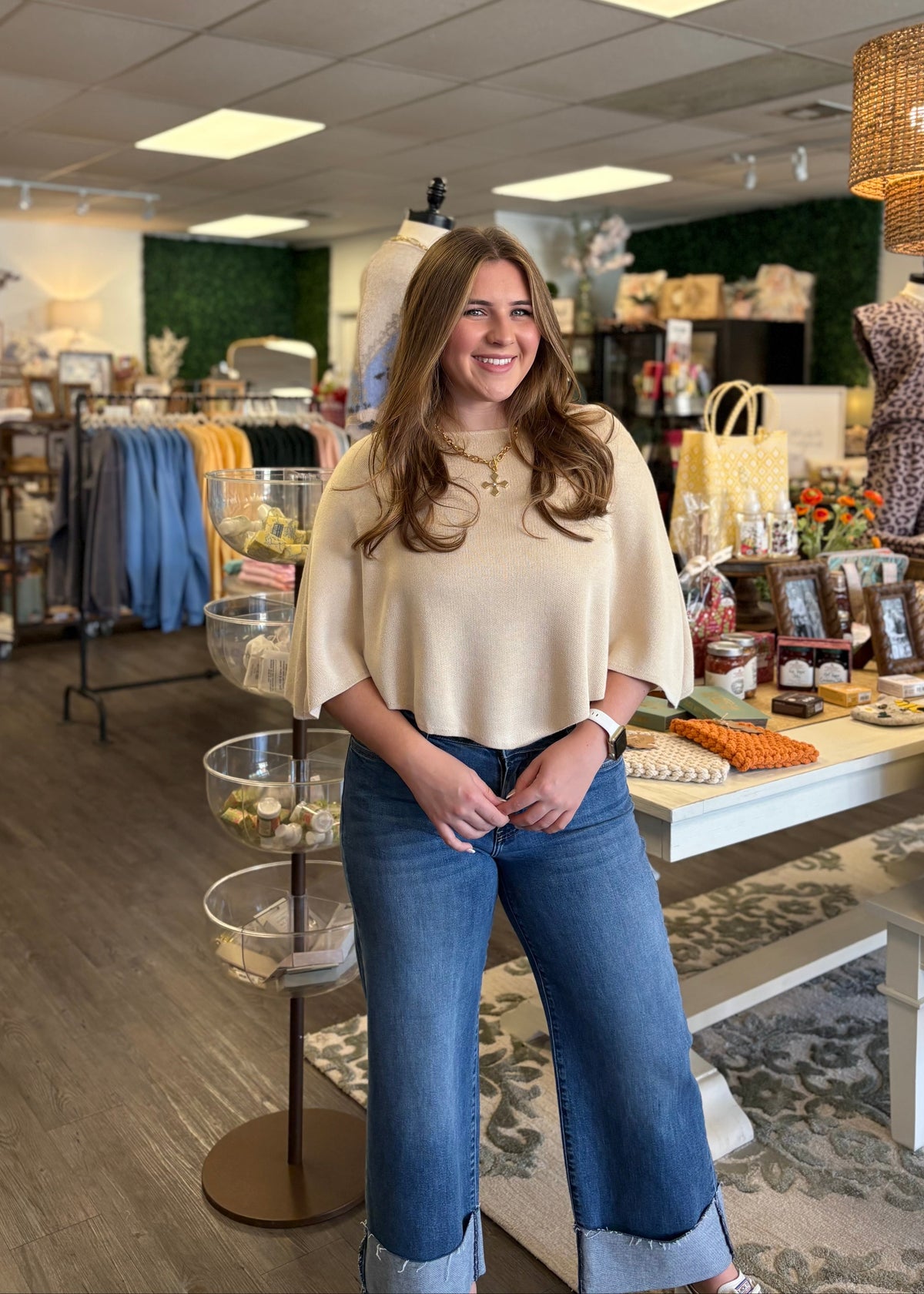 Ivory Knit Poncho Top