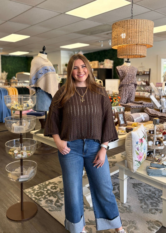 Coco Pointelle Knit Sweater