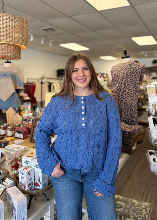 Ocean Cable Knit Sweater Top