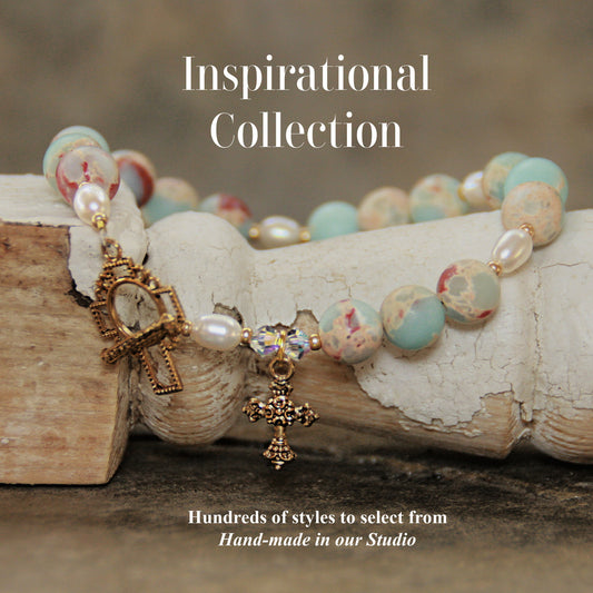 Amazonite and Freshwater Pearls Prayer changes Things Bracelet