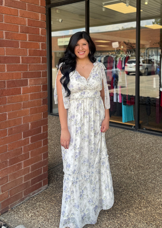 Misty Blue Midi Dress