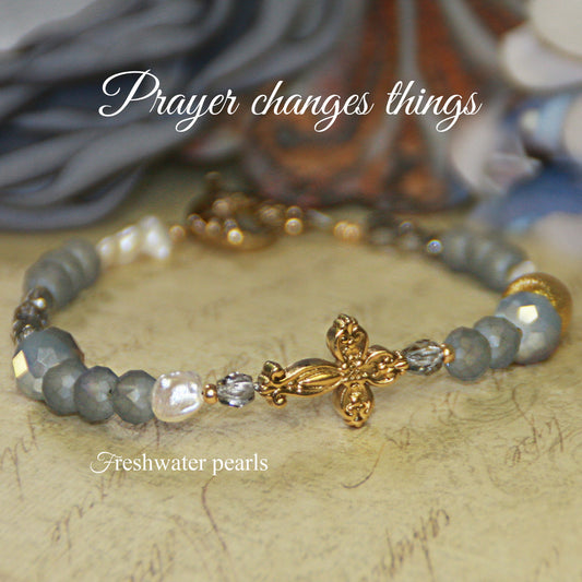 Stunning Blue tones Prayer changes Things Bracelet