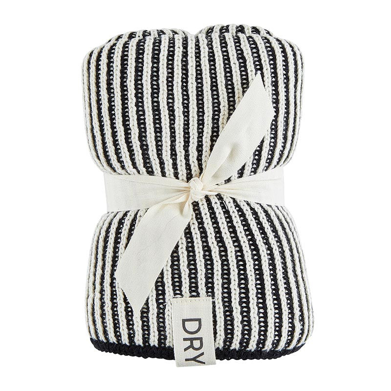 Knit Dish Towel - Ivory/Black