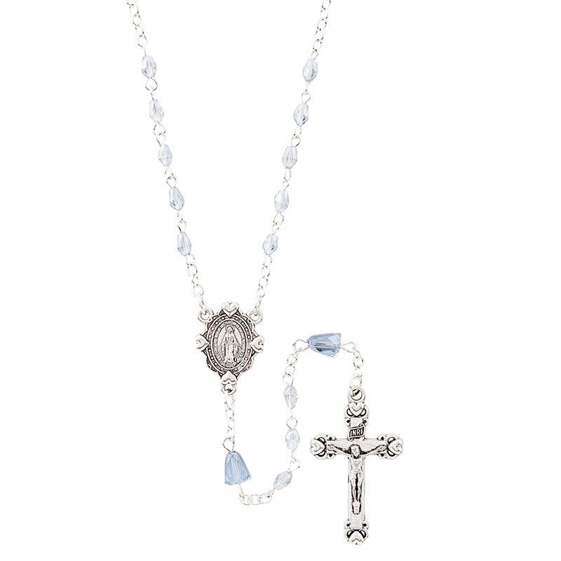 Petite Silver Rosary Necklace