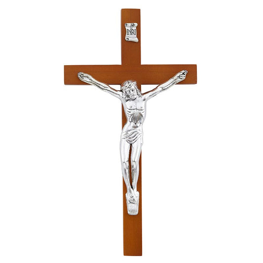 10” Olive Wood Finish Wall Crucifix