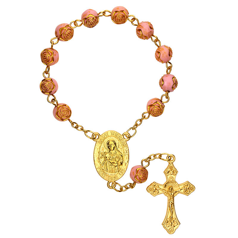 St. Therese Golden Rose One Decade Rosary