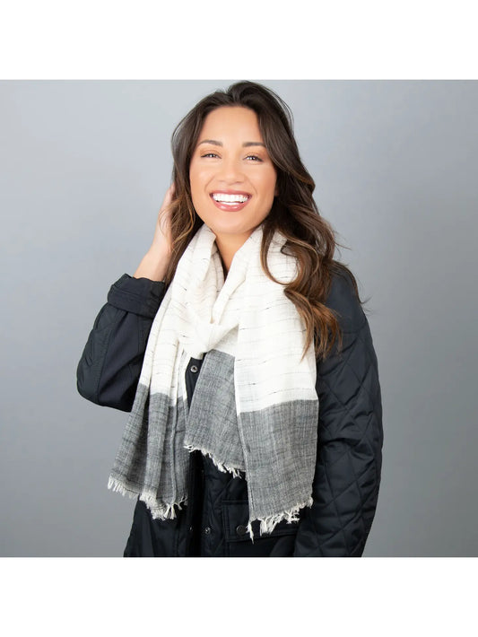 Tristabel Lightweight Textured Raw Hem Scarf