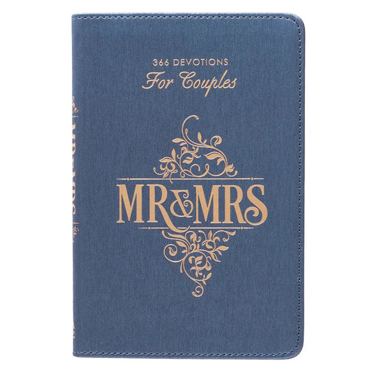 Mr. & Mrs. 366 Devotions For Couples Blue Faux Leather Devot