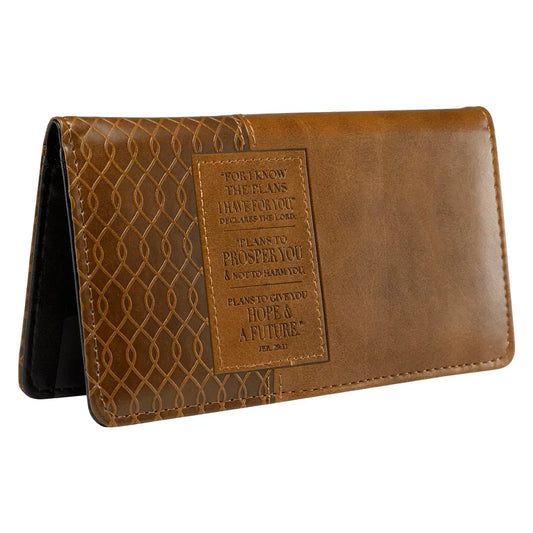 I Know the Plans Faux Leather Checkbook Cover with Rectangul