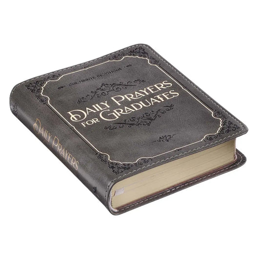 Daily Prayers For Graduates Gray Faux Leather Devotional