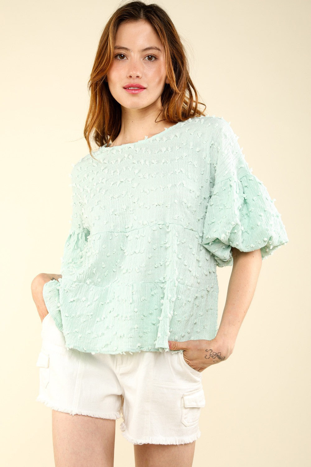 Mint Babydoll Top