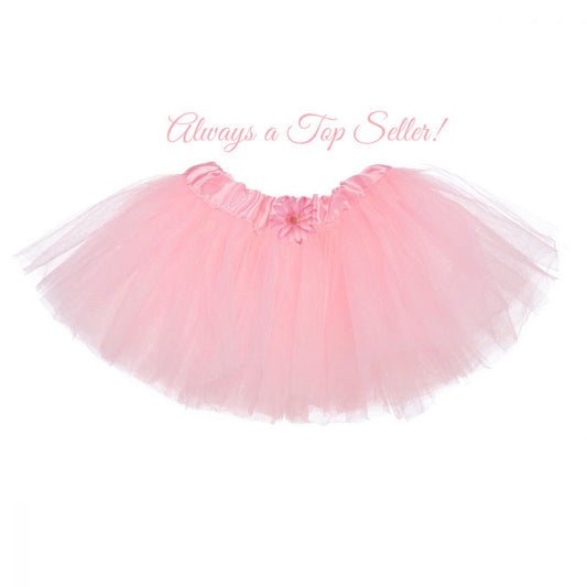 6-18 Months 5 Layer Pastel Pink Tu-Tu with Flower Top Seller