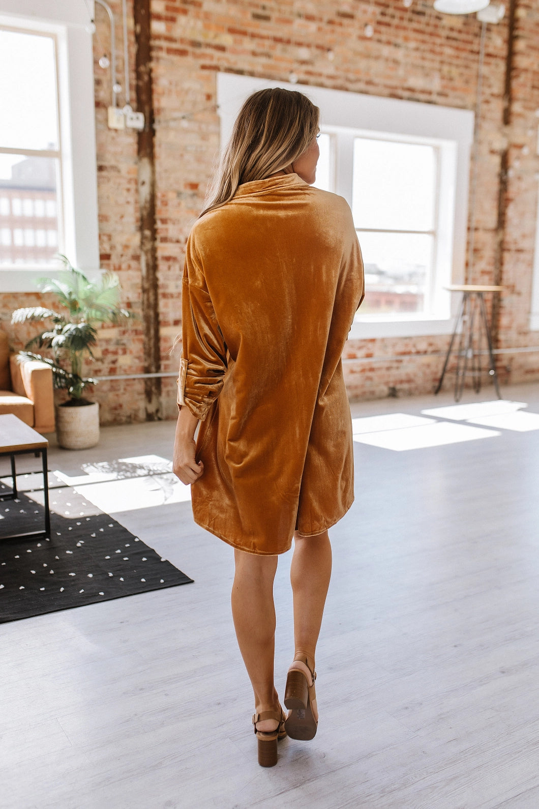 Pumpkin Velvet Dress