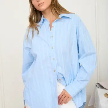 Light Blue Stripe Long Sleeve Shirt