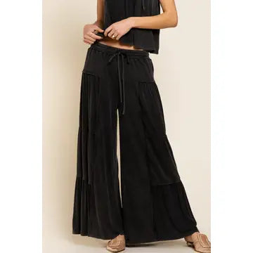 Ribbed Knit Wide Fit Pants