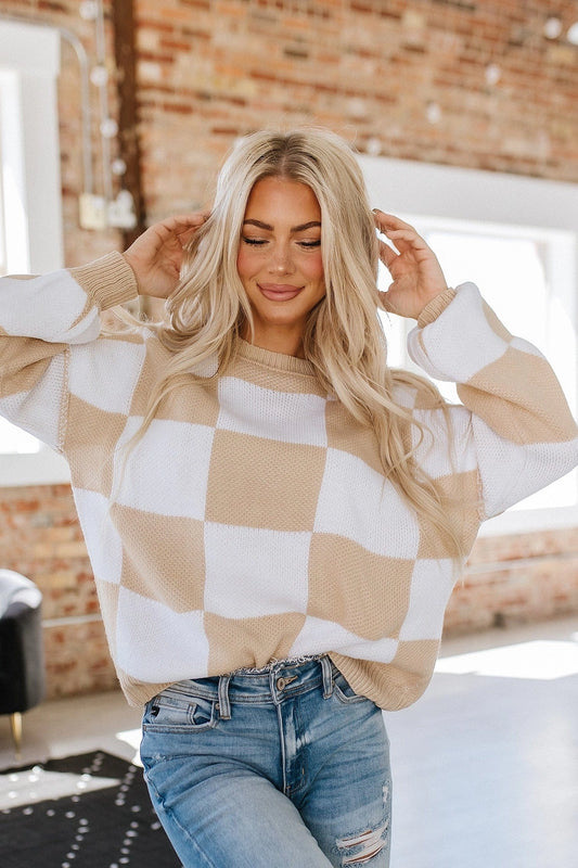 Chai Checkered Sweater