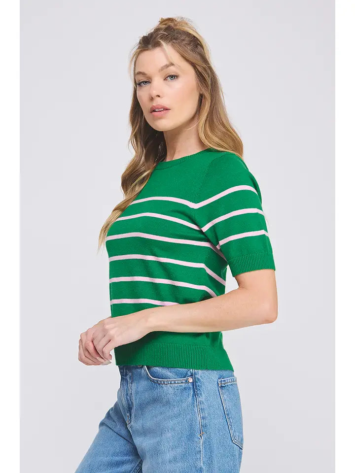 Watermelon Soft Striped Top