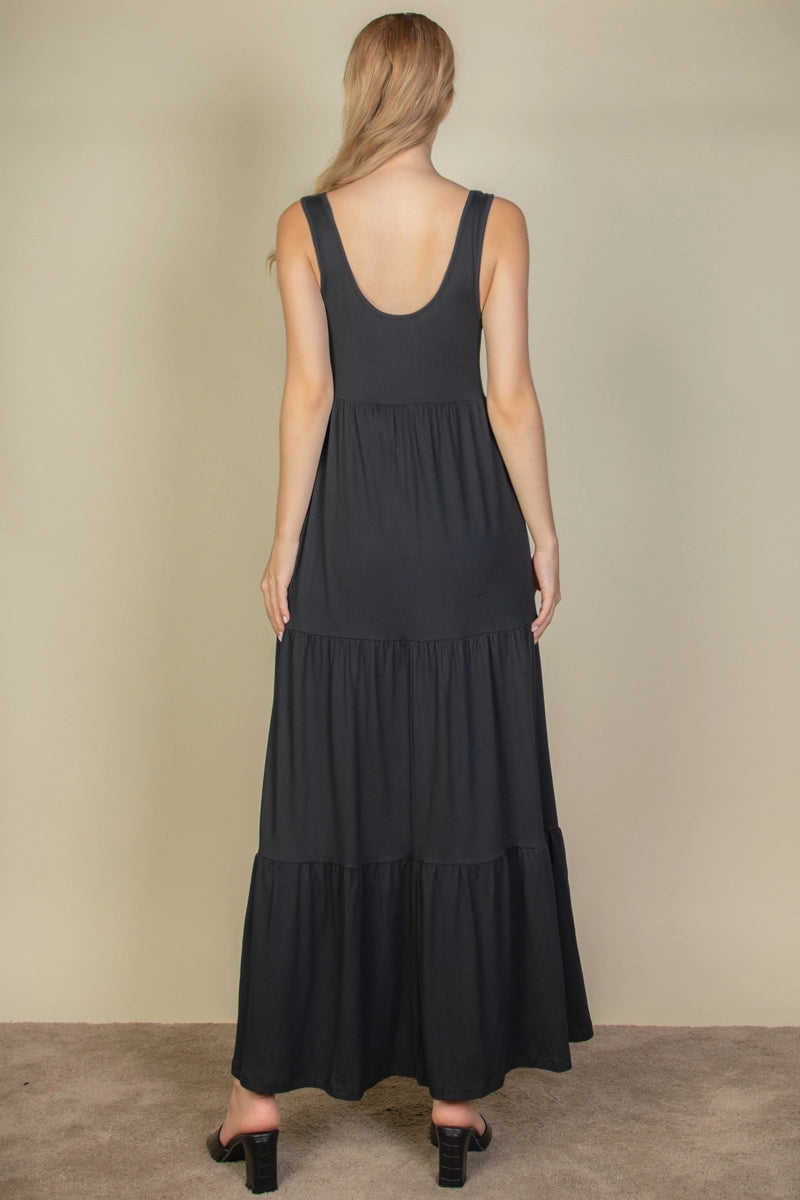 Solid Layered Hem Dress