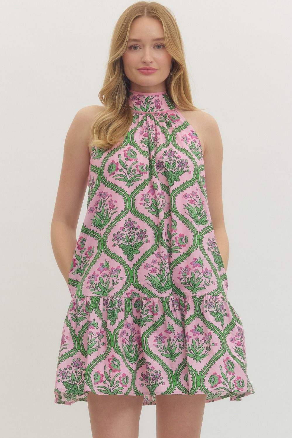 Botanical Halter Dress