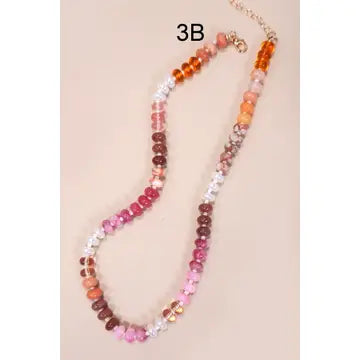 Glass Semi Precious Bead Necklace
