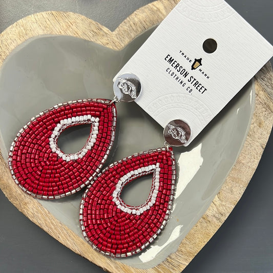 University of Arkansas Beaded Earrings